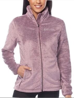 Free Country Outbound Heather Butter Pile Fleece Sweater Jacket Dusty Mauve L